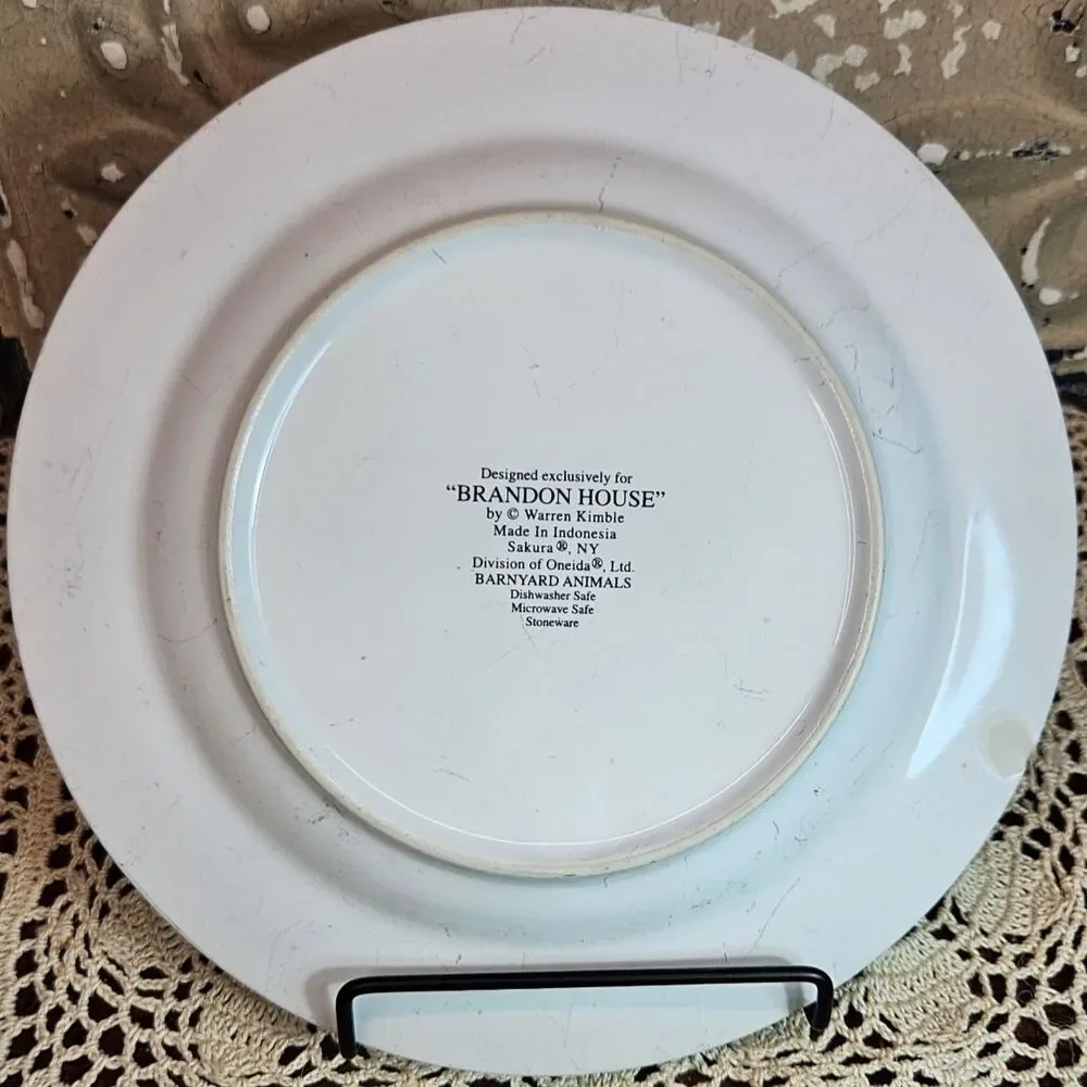 Sakura Brandon House Decor Denim Pattern Plate Sheep Warren Kimble 8" (read)_4